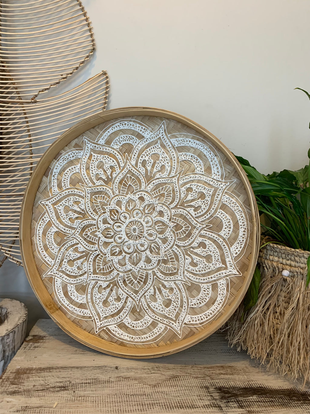 Mandala tray 45cm. Can also hang - Bali Beach Beyond