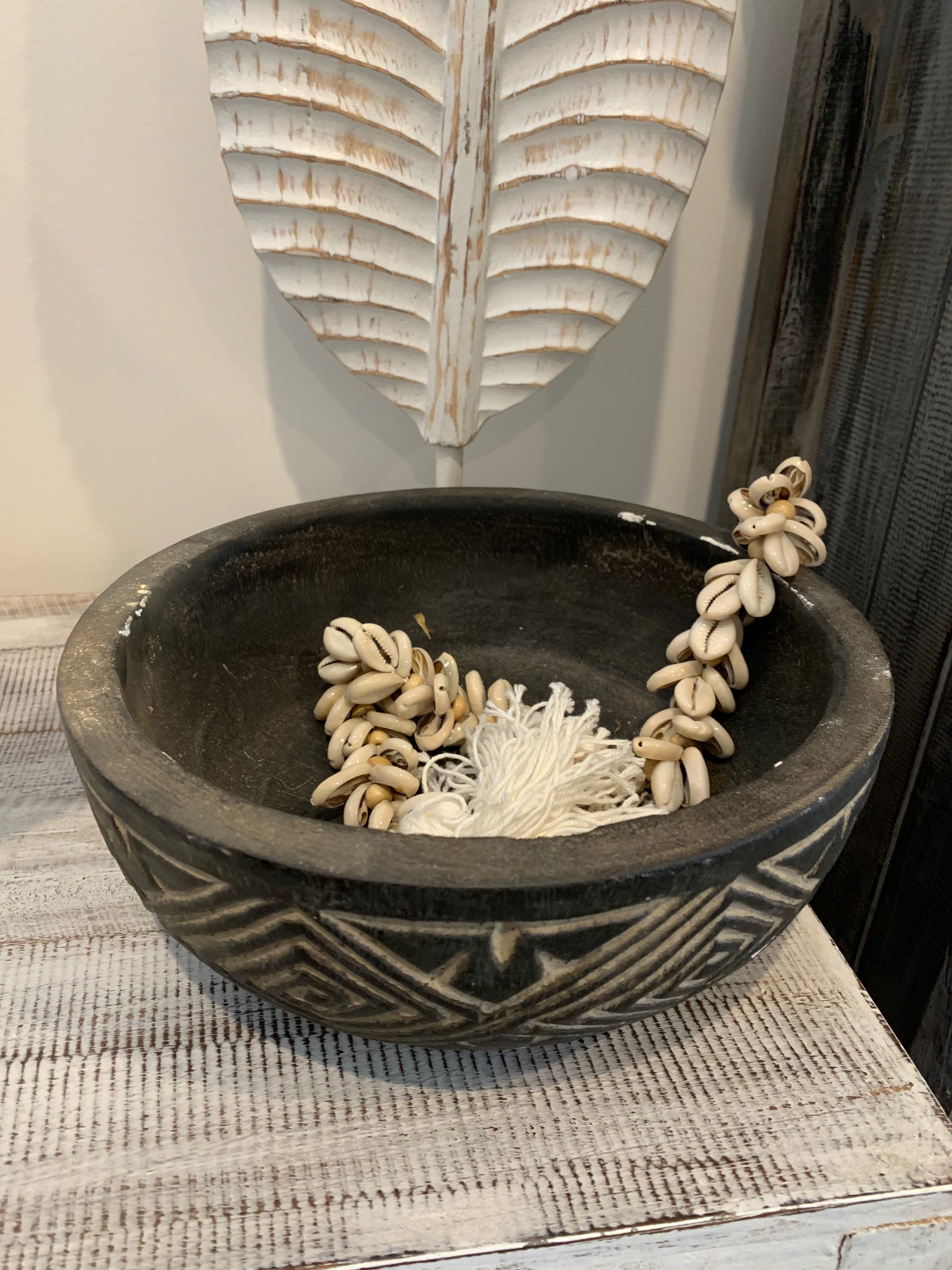 Black Friday Deal. Black handcarved timber decorative bowl 25cm x 10cm Usually $30 - Bali Beach Beyond