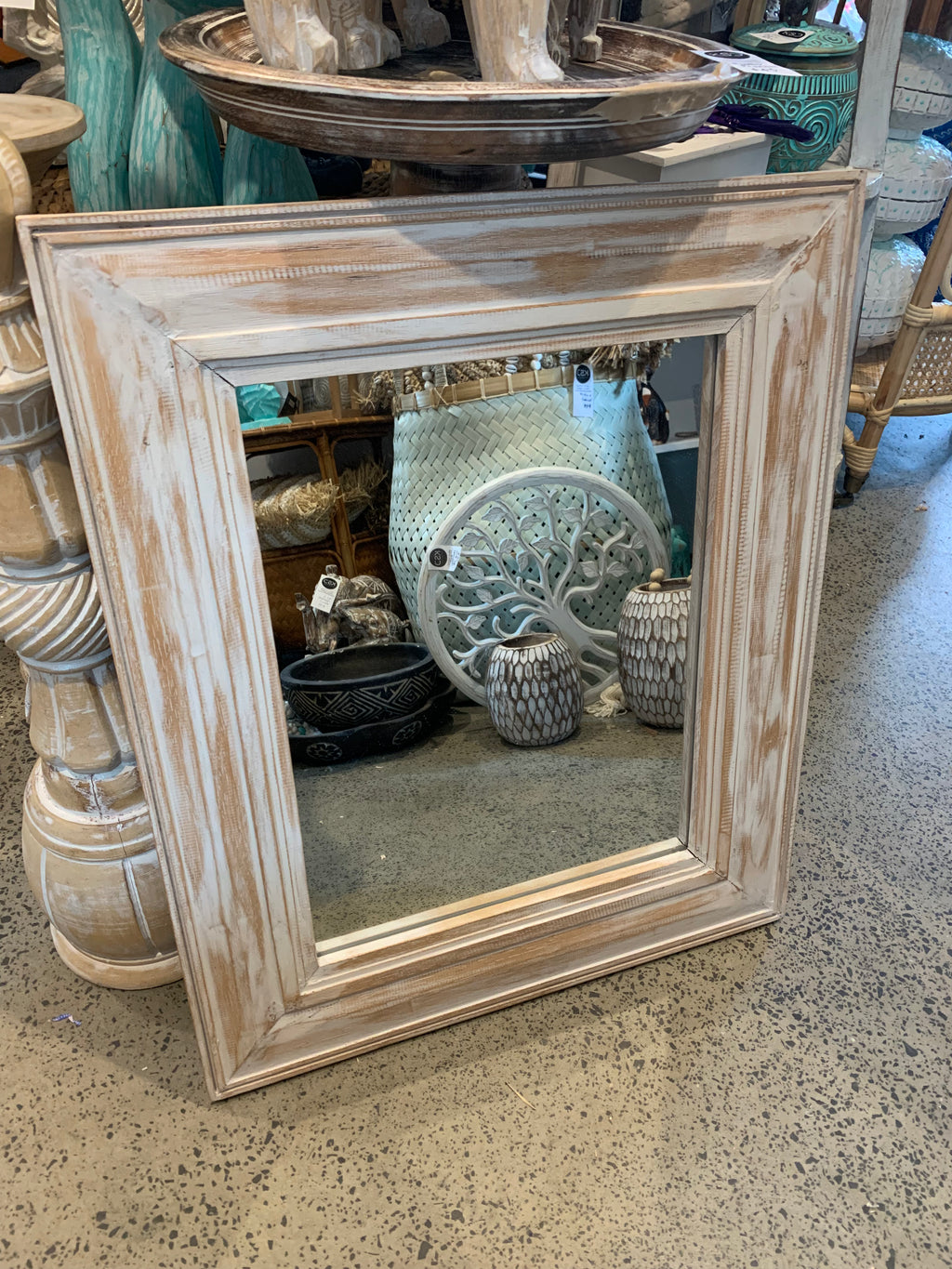 Natural timber mirror - Bali Beach Beyond