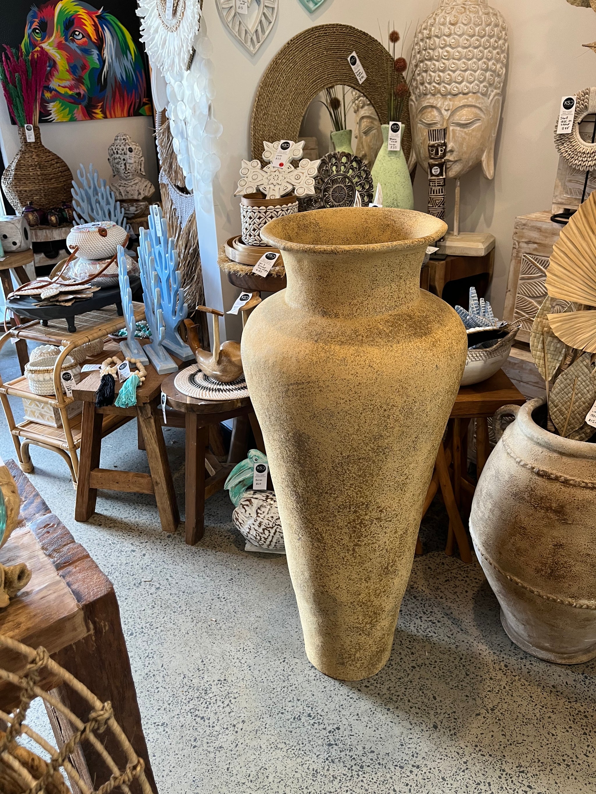 Rustic terracotta vase 100cm