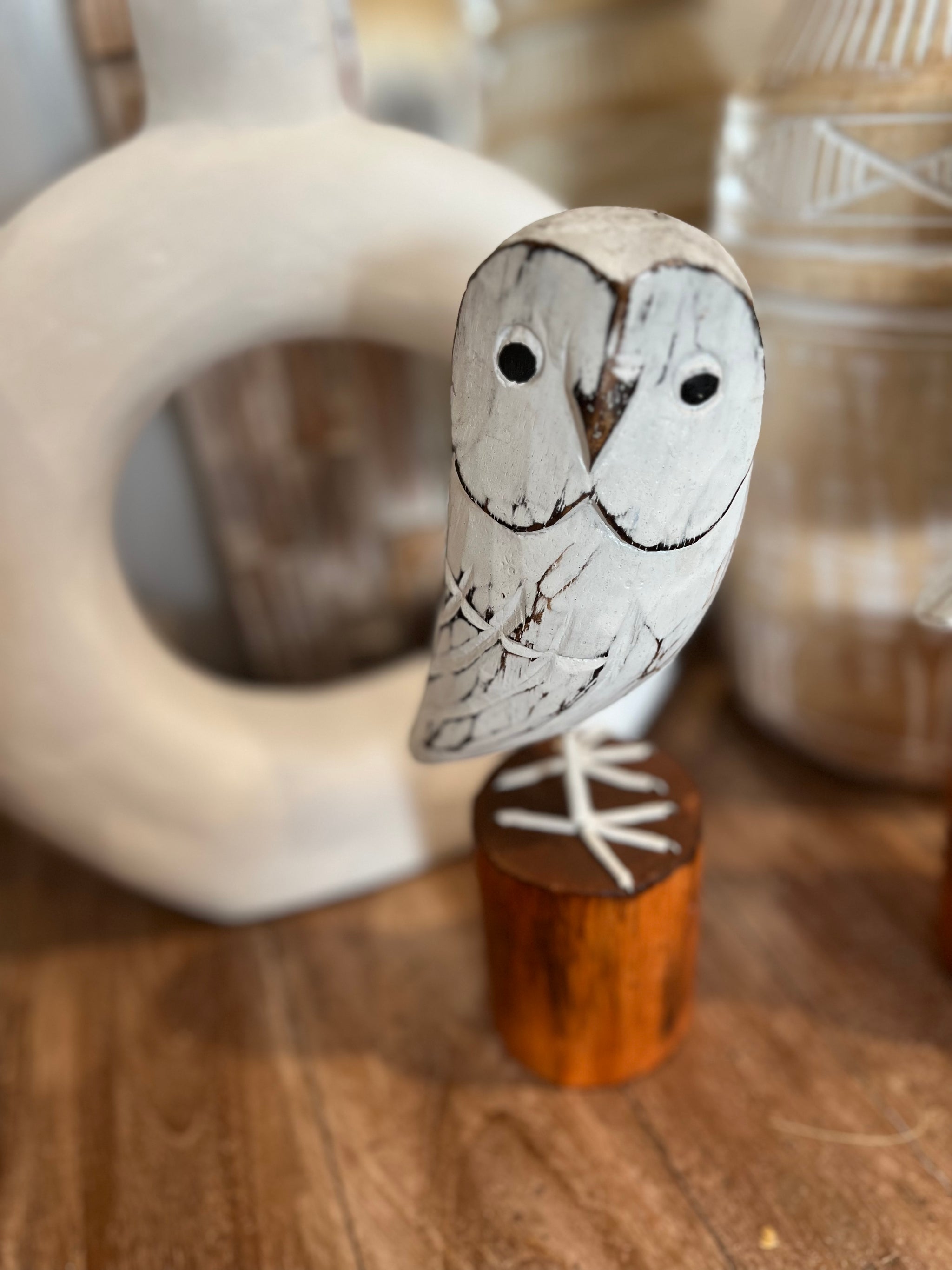 White timber owl on natural stand  M