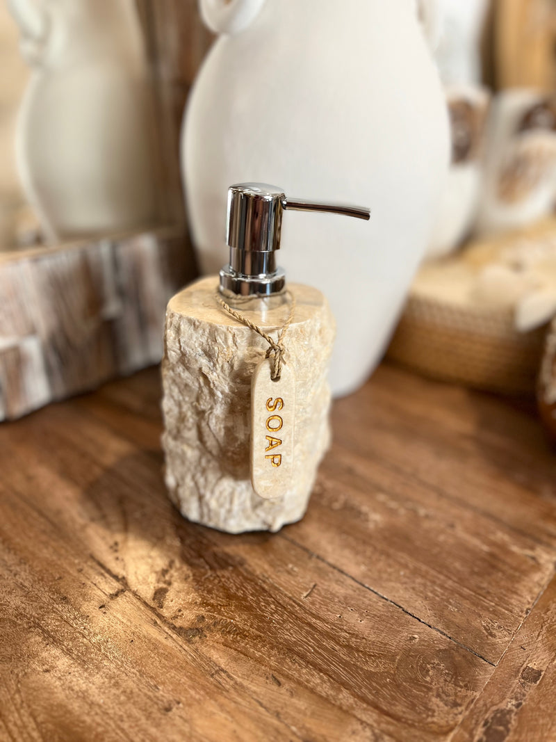 Marble “soap” word tag. Natural