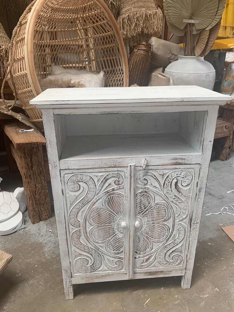 Rustic white timber cabinet