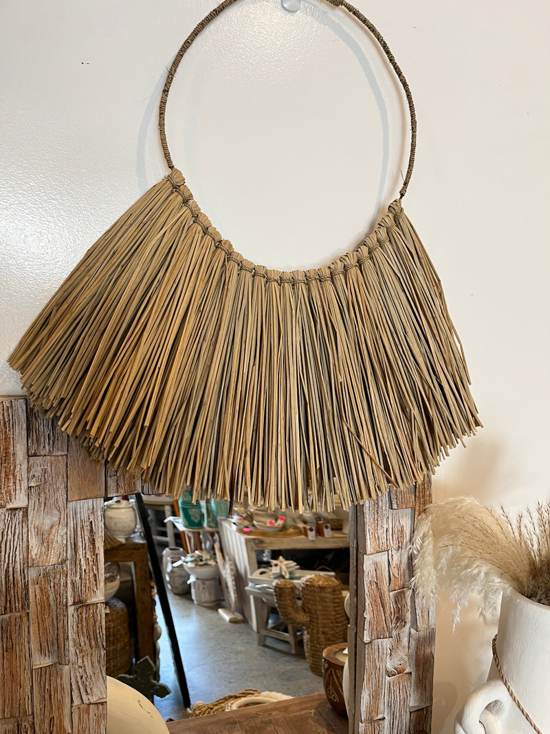 Raffia wall hanging