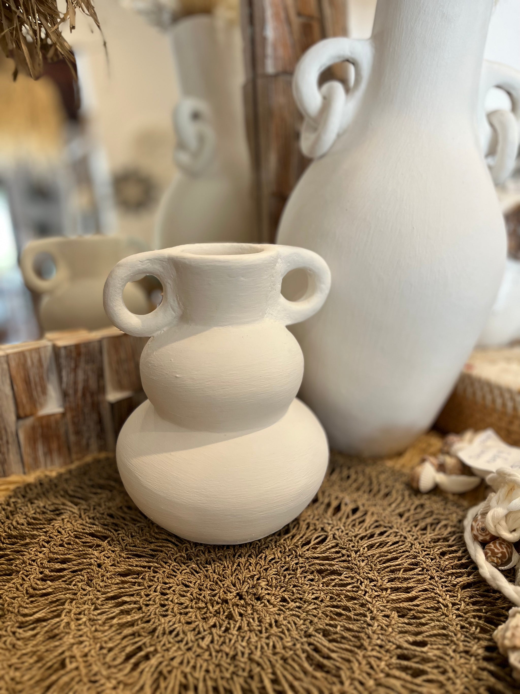 White terracotta vase