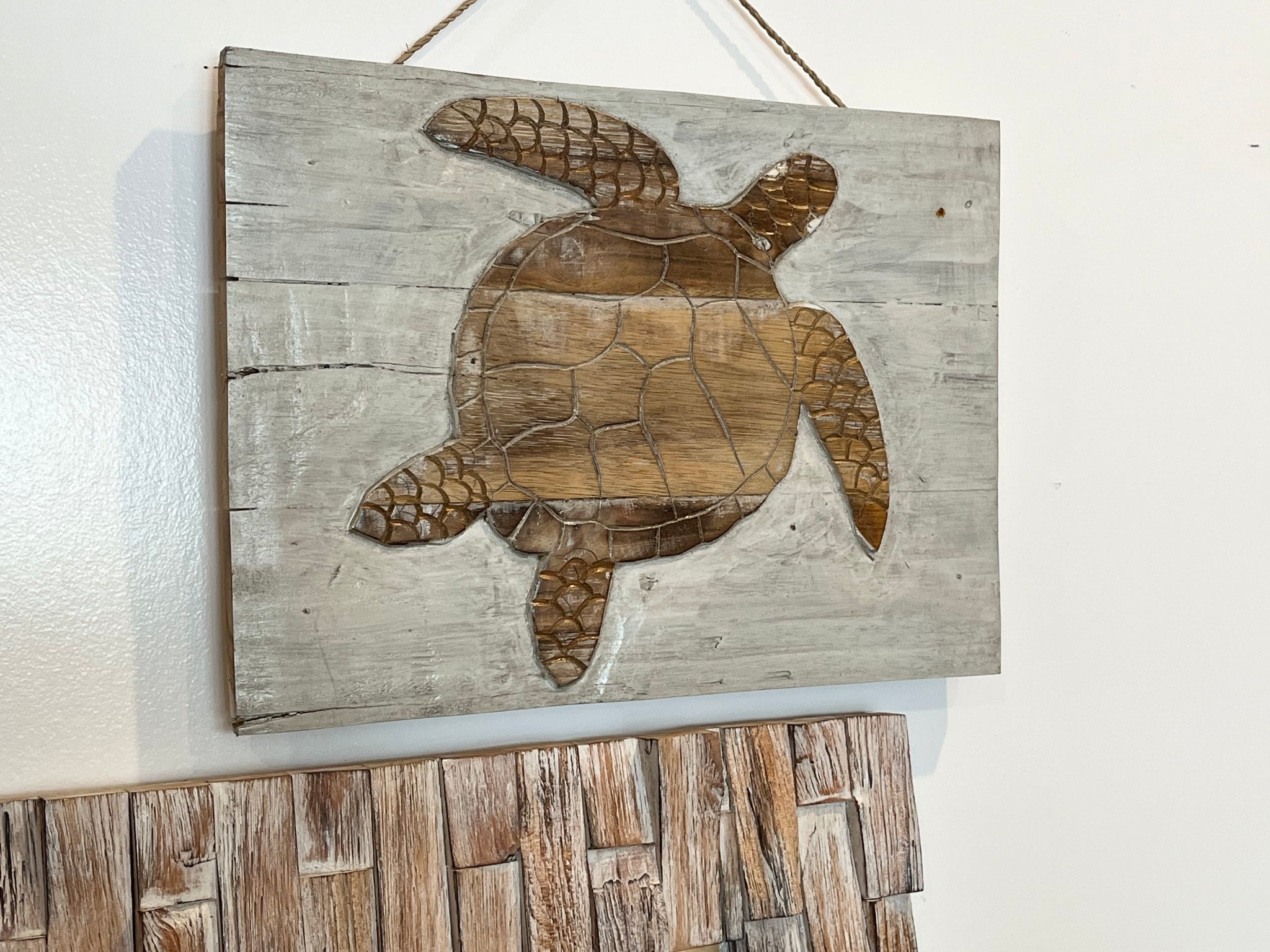 Timber turtle wall hanging