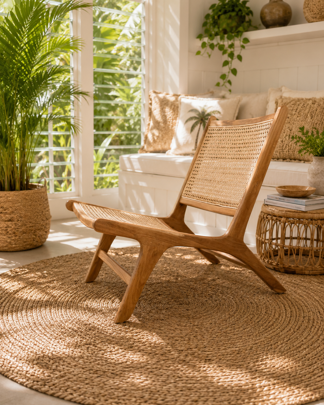 Handcrafted Teak & Rattan Arm Chair – Balinese Artisan Furniture