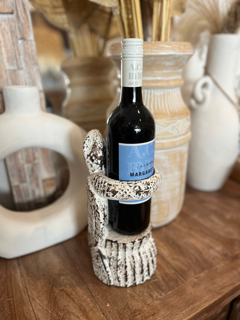 Rustic white drink holder / wine holder