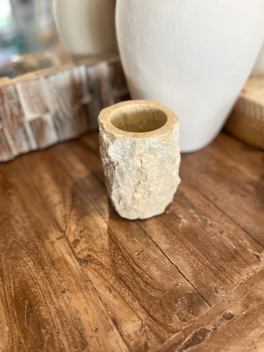 Marble toothbrush holder. Natural - Bali Beach Beyond