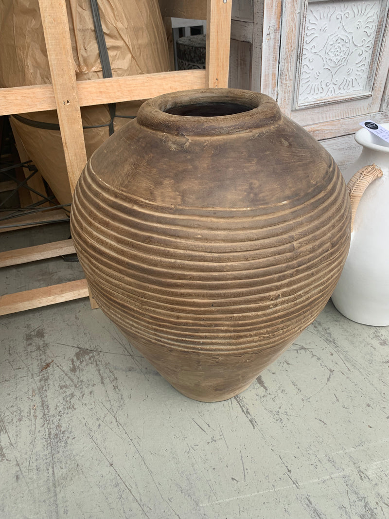 Rustic terracotta vase 63cm h