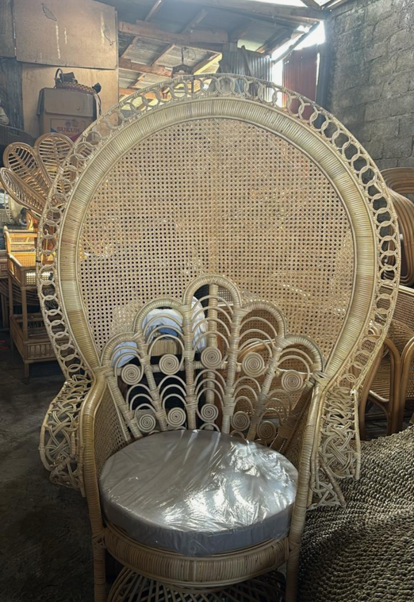 Handmade Bali Peacock Chair / Natural Rattan Boho Furniture