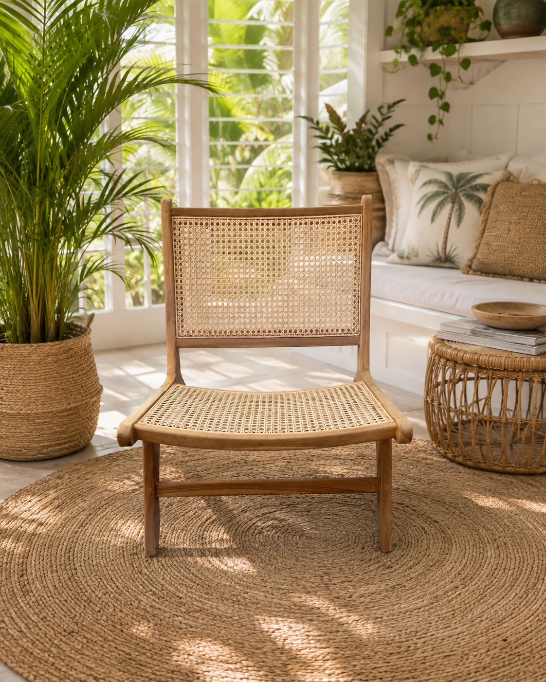 Handcrafted Teak & Rattan Arm Chair – Balinese Artisan Furniture