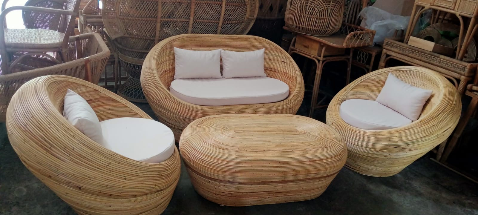Handcrafted Bali Rattan Lounge Setting – Artisan Woven Tropical Furniture (Copy)