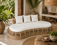 Handcrafted Bali Rattan Daybed – Coastal Boho Indoor & Alfresco Lounge