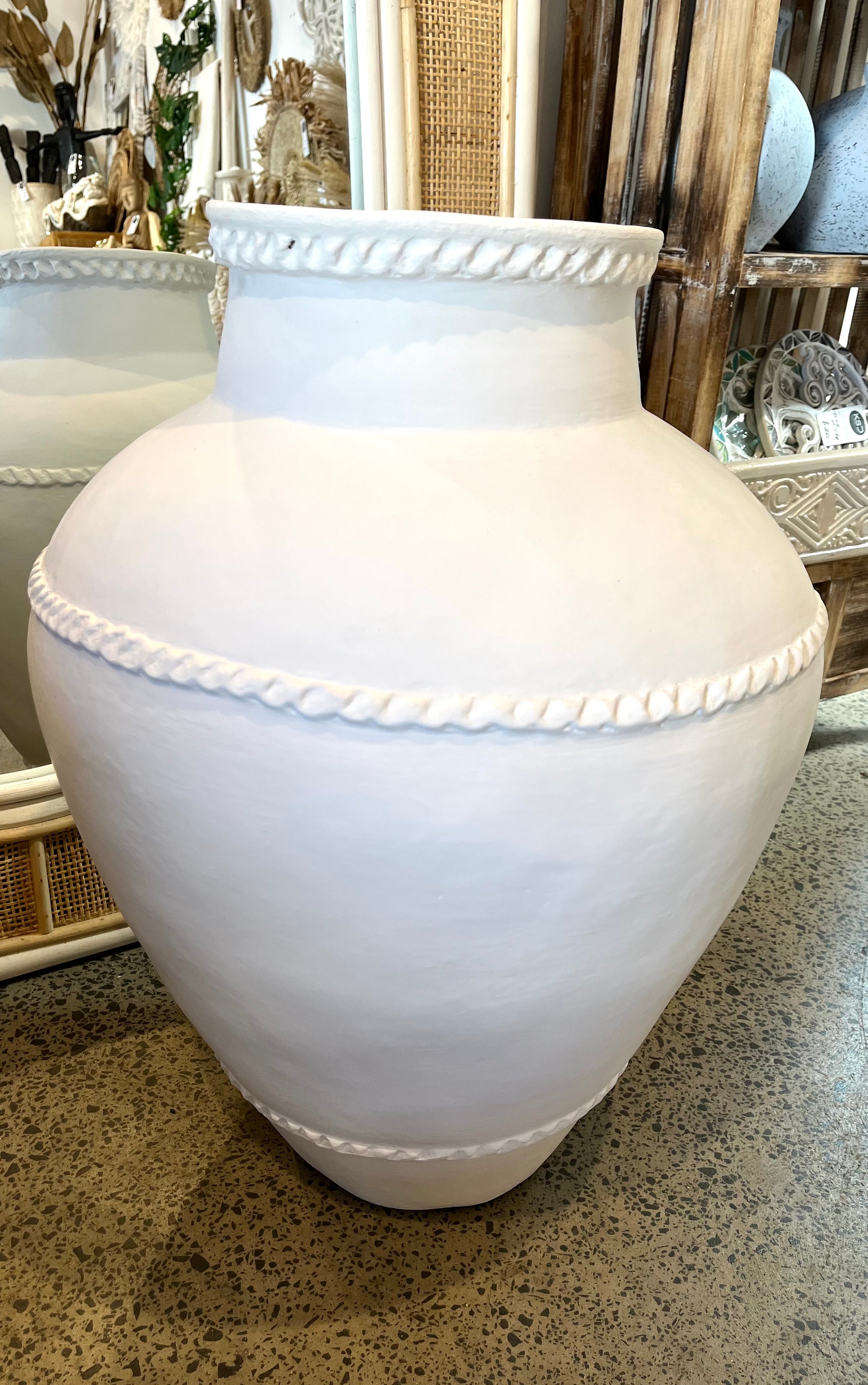 White terracotta vase