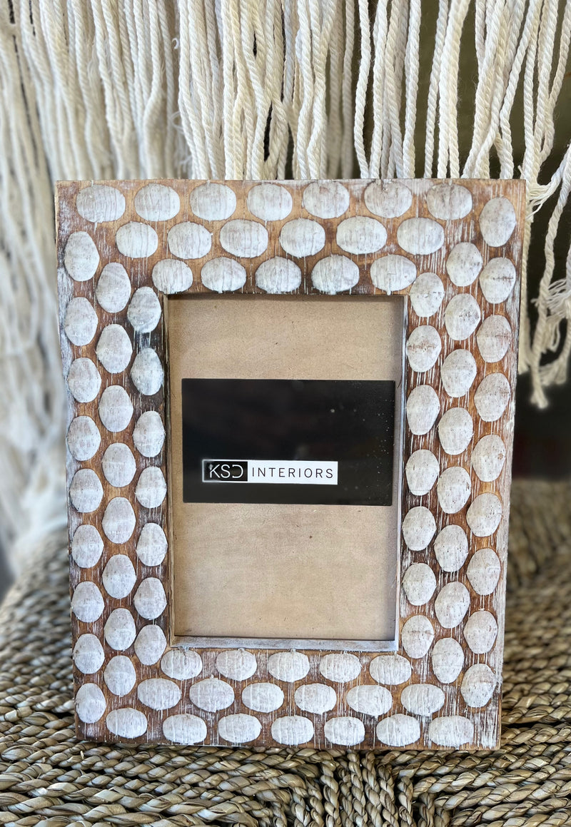 Timber picture frame. Brown finish