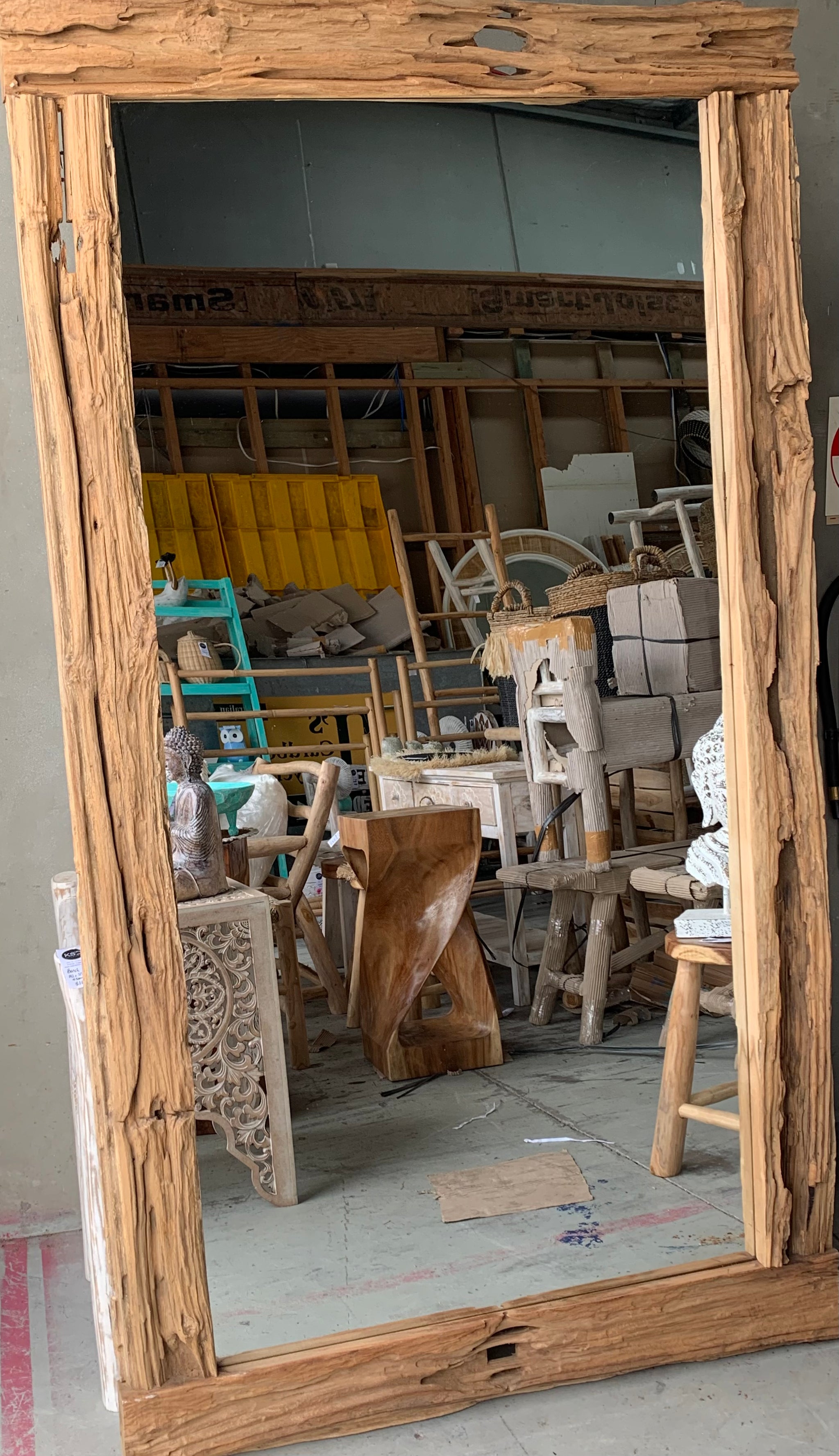 Recycled timber large mirror. Floor mirror.