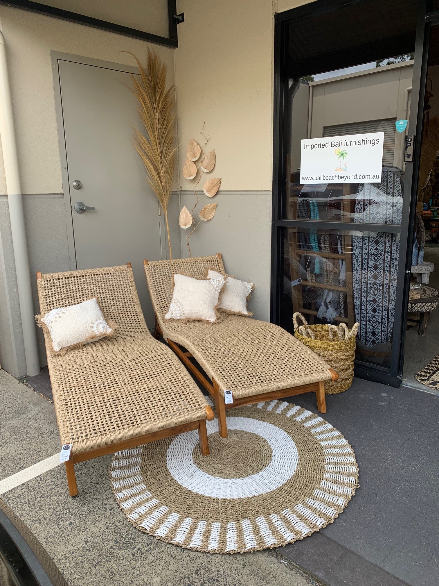 Balinese Outdoor Sun Lounge – Handmade Teak & Woven Coastal Furniture