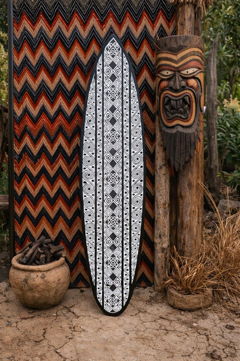 Hand-Carved Surfboard Wall Decor | Handmade Bali Coastal Art