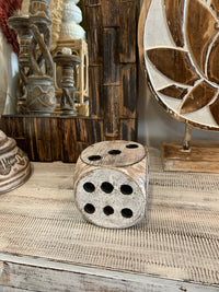 Timber dice. 10cm