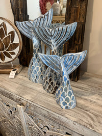 Detailed blue whale / mermaid tails