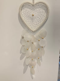 White heart dream catcher with shells