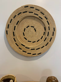 Woven natural / black wall hanging 40cm