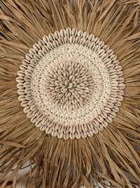 55cm raffia juju with shell detail