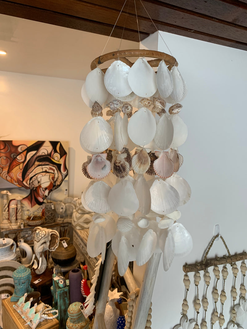 Clear and natural shell mobile hanging