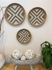 Set 3 beaded tray wall hangings