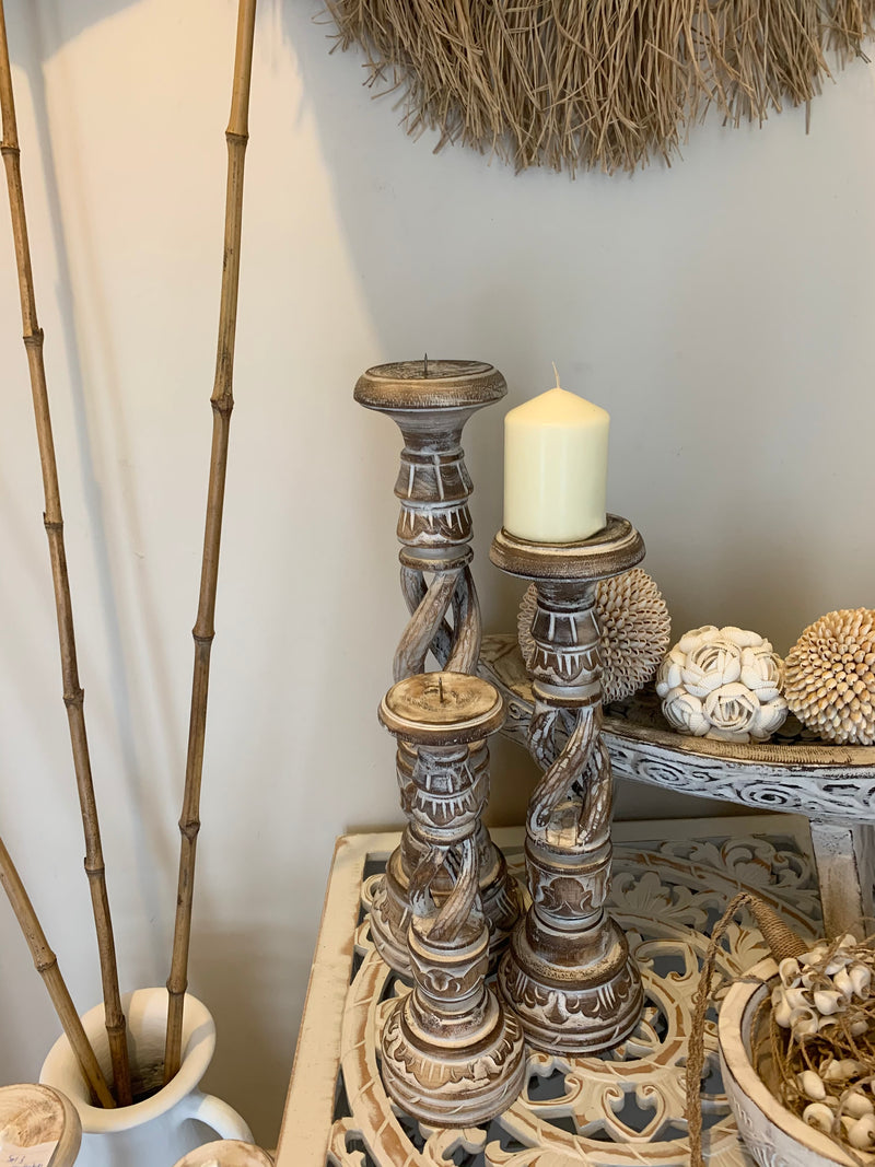 Set 3 brown candlesticks