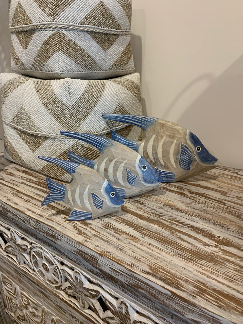 Set 3 handpainted timber fish