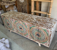 Hand carved sideboard. Coloured