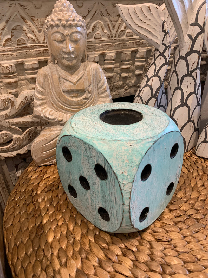 Timber dice. Blue