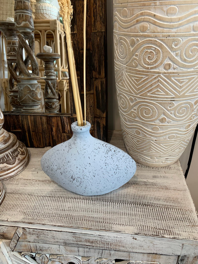 Blue Terracotta vase. L