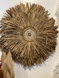 55cm round raffia hanging. 2 layered