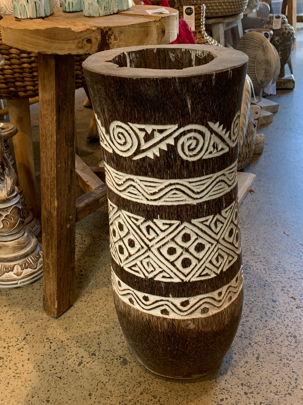 Clearance. Brown palm vase.  Usually $125 - Bali Beach Beyond