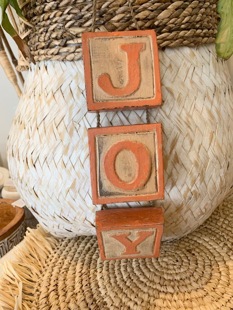 JOY handpainted timber hanging