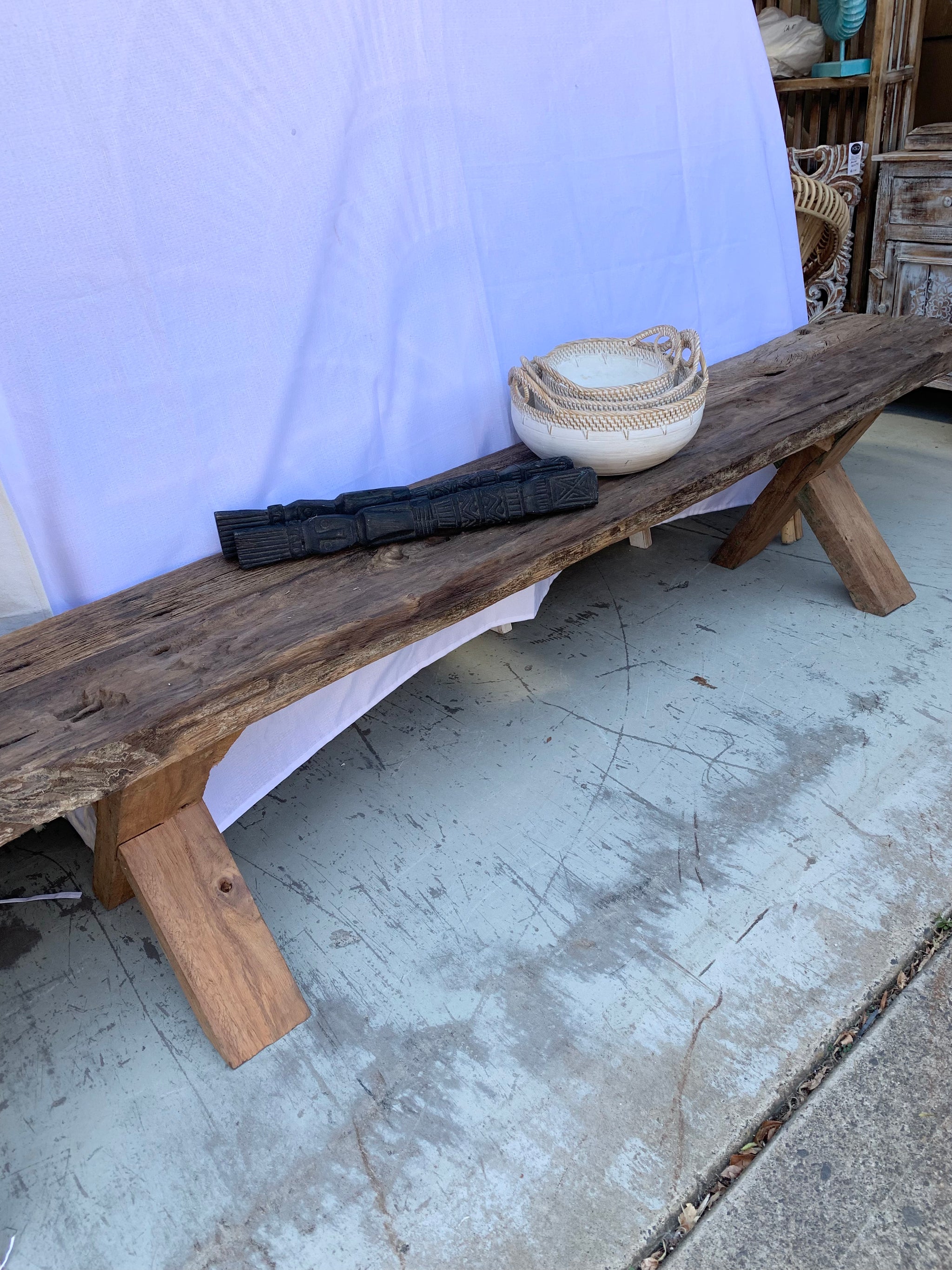 Recycled timber bench 2m