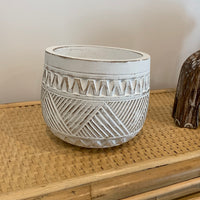 White wash decorative pot. M