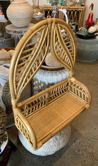 Rattan hanging leaf shelf