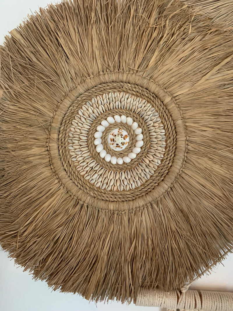 50cm raffia juju with shell detail