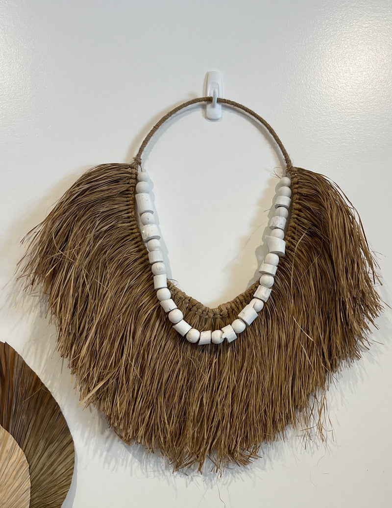 Raffia hanging with rustic white timber detail