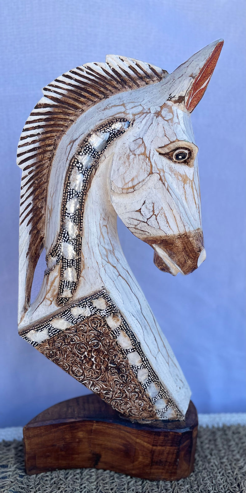 40cm handpainted timber horse statue