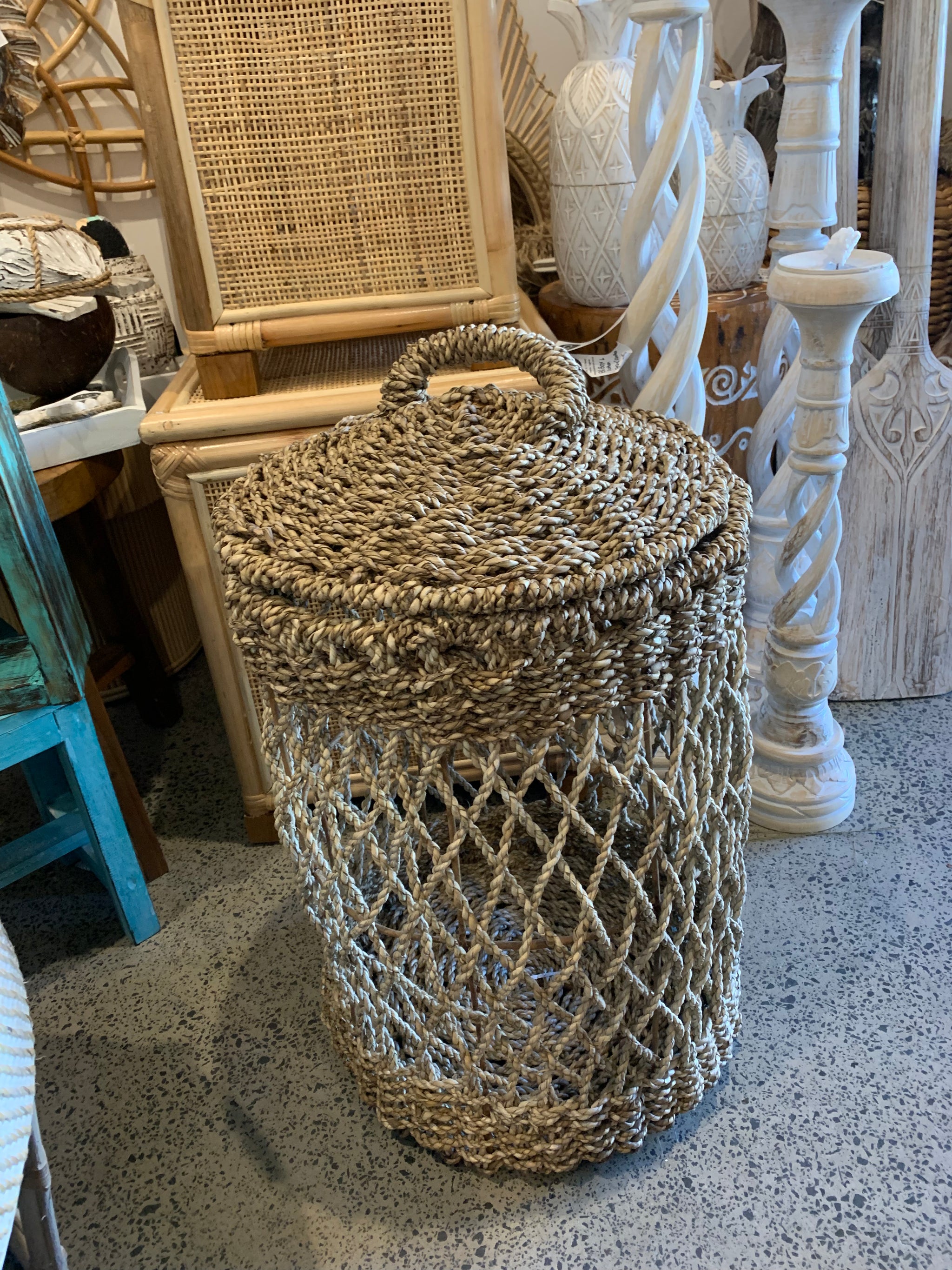Open weave basket natural S